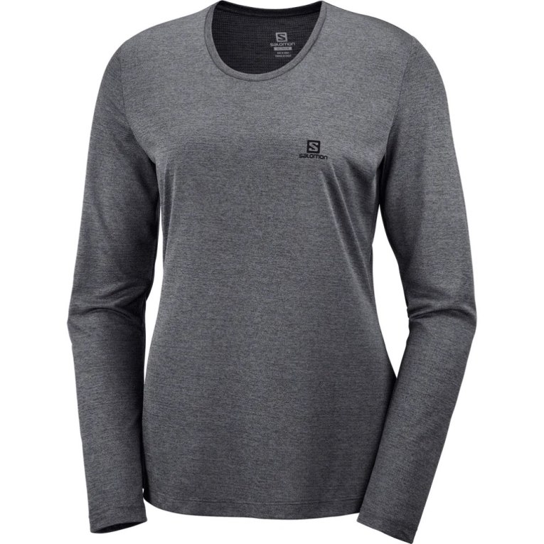 Camiseta Salomon Agile Long Sleeve Feminino Pretas | PT G16945